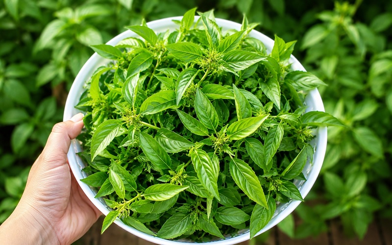Cách thu hoạch lá é